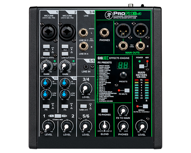 Mackie ProFX6v3 - Professional Effects Mixer with USB