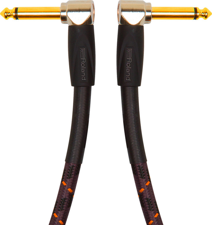 Roland Gold Series Instrument Cable - 3ft Instrument Cable, Angled/Angled 1/4" Jack