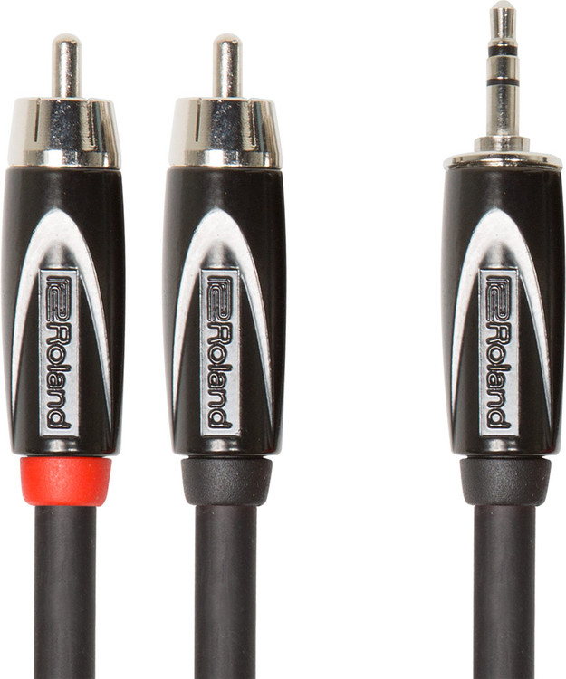 Roland Black Series Interconnect Cable - 5ft Interconnect Cable, 3.5mm TRS-­Dual RCA