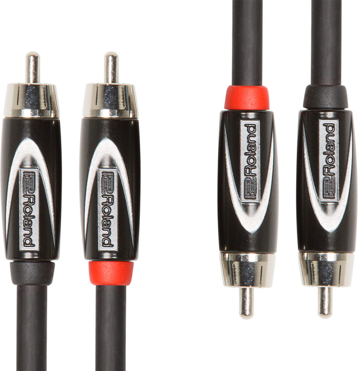 Roland Black Series Interconnect Cable - 10ft Interconnect Cable, Dual RCA-­RCA