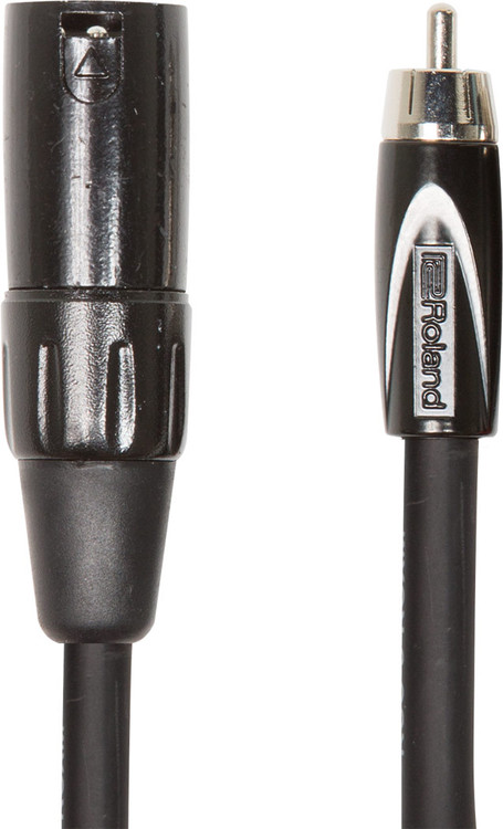 Roland Black Series Interconnect Cable - 10ft Interconnect Cable, XLR(Male)-­RCA