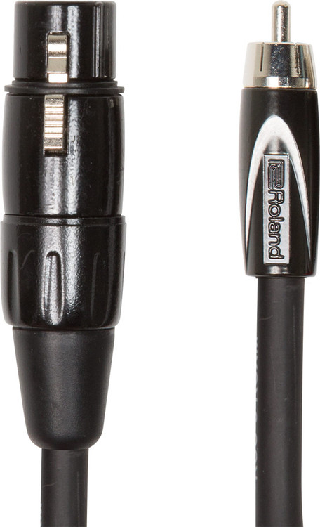 Roland Black Series Interconnect Cable - 10ft Interconnect Cable, XLR(Female)-­RCA