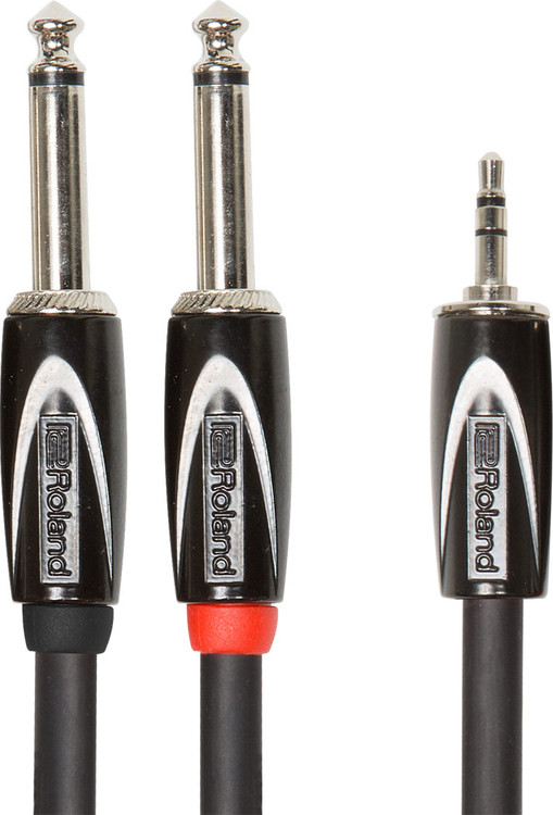 Roland Black Series Interconnect Cable - 10ft Interconnect Cable, 3.5mm TRS-­Dual 1/4", Y Cable