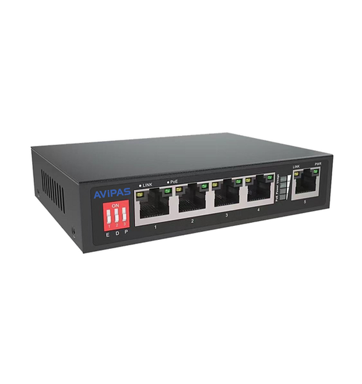 AviPAS AV-POE4 - 4 Port PoE/PoE+ Switch