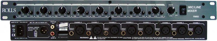 Rolls RM82 - 8 Channel Mic/Line Mixer