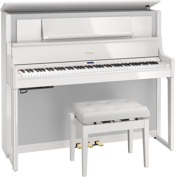 Roland LX-708 Digital Upright Piano (Polished White)