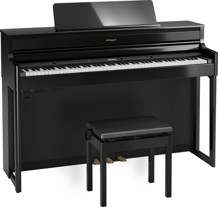 Roland HP-704 - Digital Upright Piano (Polished Ebony)