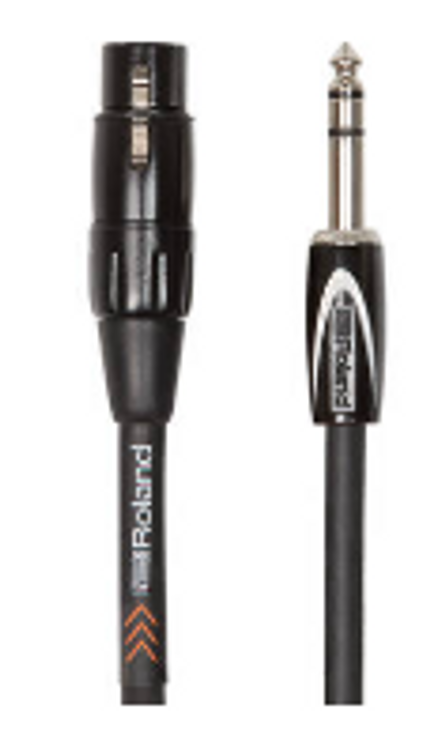 Roland Black Series 5 ft Interconnect Cable, 1/4" TRS-XLR(Female)