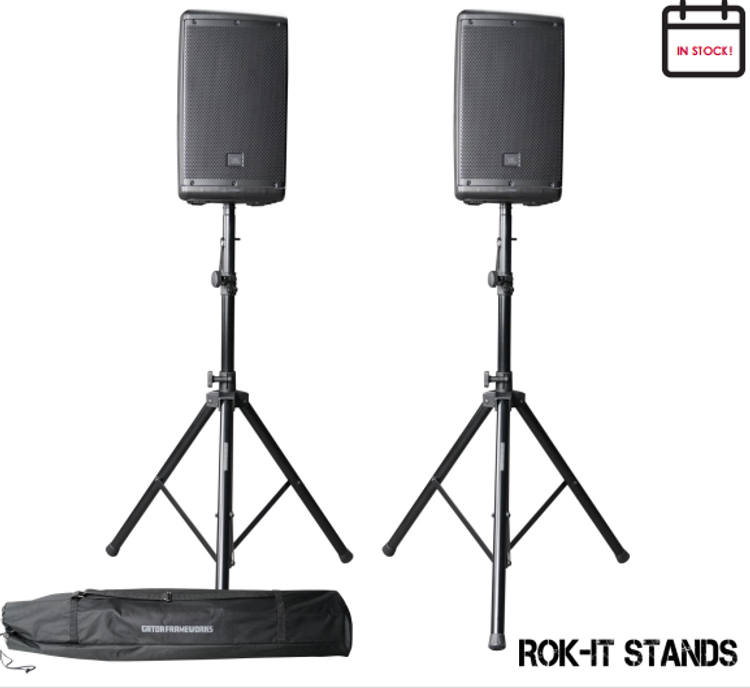 Gator RI-SPKRSTDSET-200-AL- Rok It Aluminum Tripod Speaker Stand Set