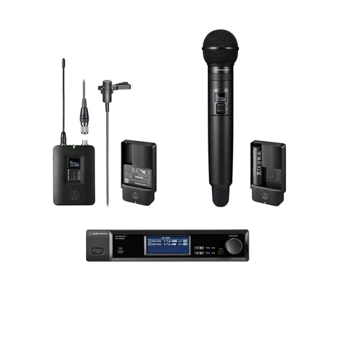 Audio-Technica ATW-D50-DRX-BLH - 2-Channel Body-Pack and Handheld System with Lavalier Mic