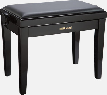 Roland RPB-200PE- Single Piano Bench, No Storage, Vinyl Seat, Polished Ebony