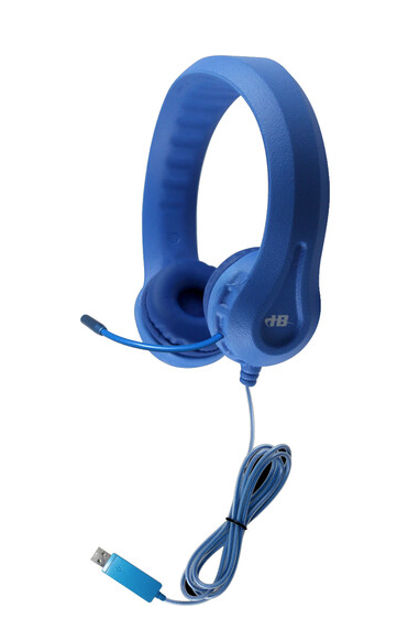 Hamilton Buhl Flex-Phone™ Virtually Indestructible Foam USB Headsets with Gooseneck Microphone - BLUE