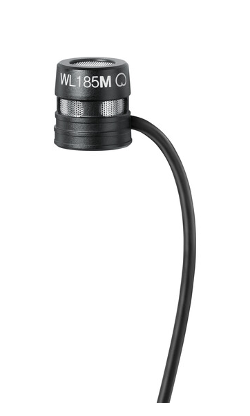 Shure WL185MB/C-TQG - Black Lavalier Cardioid Microphone