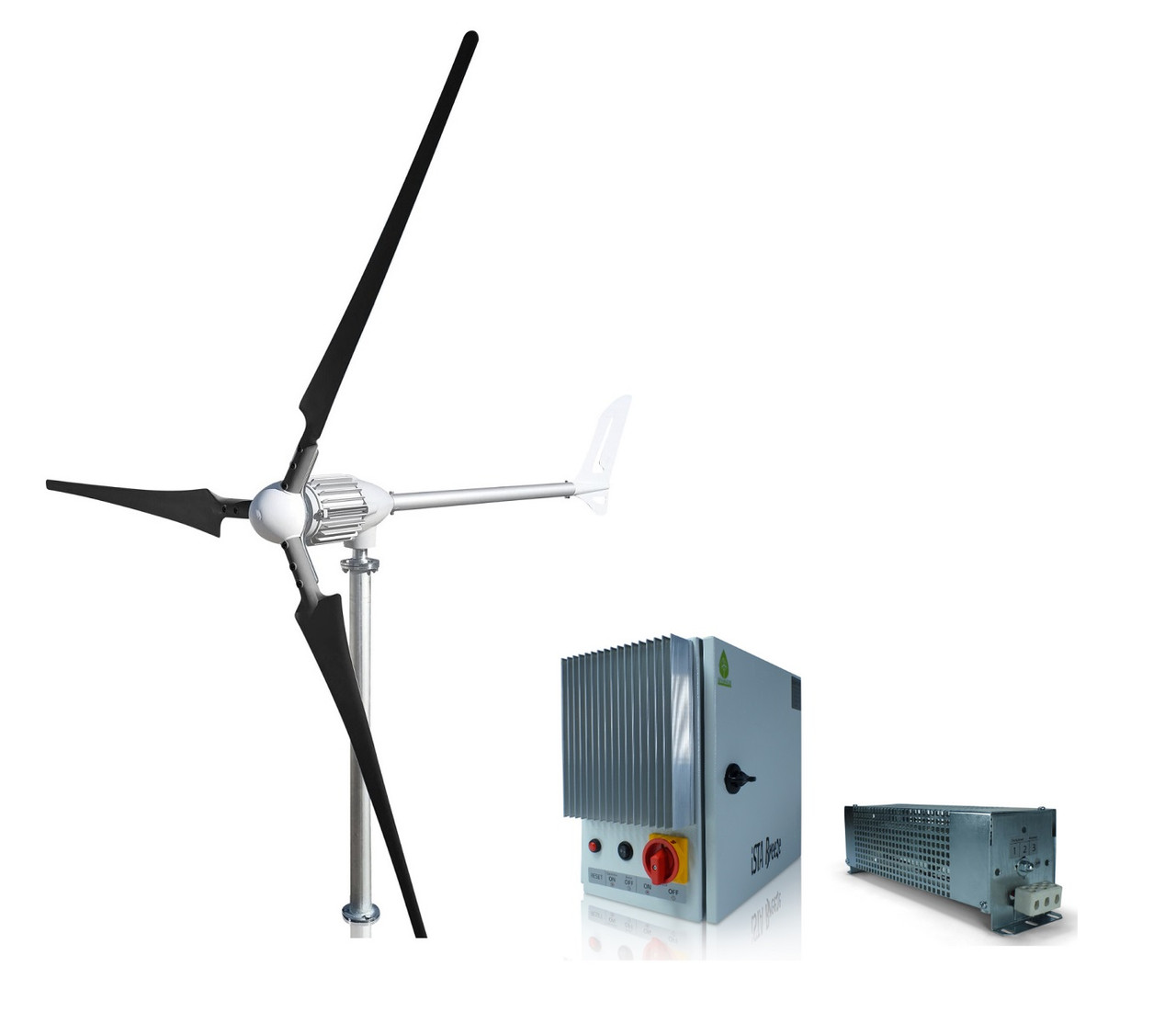 Kit i-1500W 24V Wind Turbine & Hybrid Charge Controller & Tower