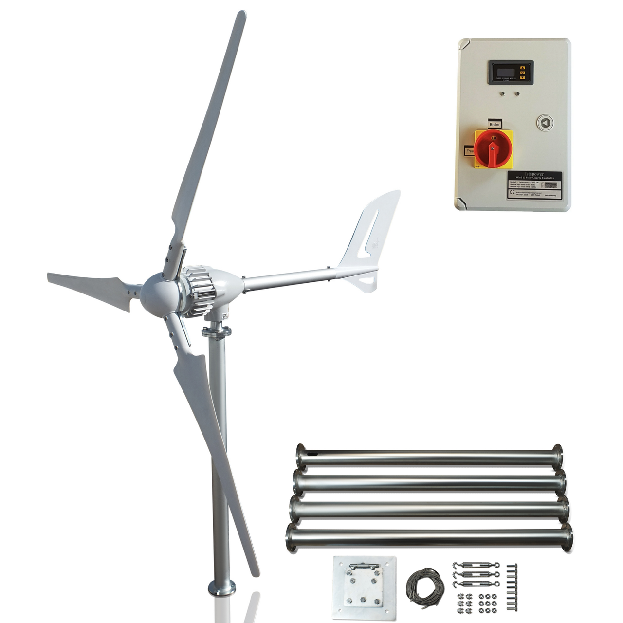 Kit i-1000W 48V Wind Turbine & Hybrid Charge Controller & Tower