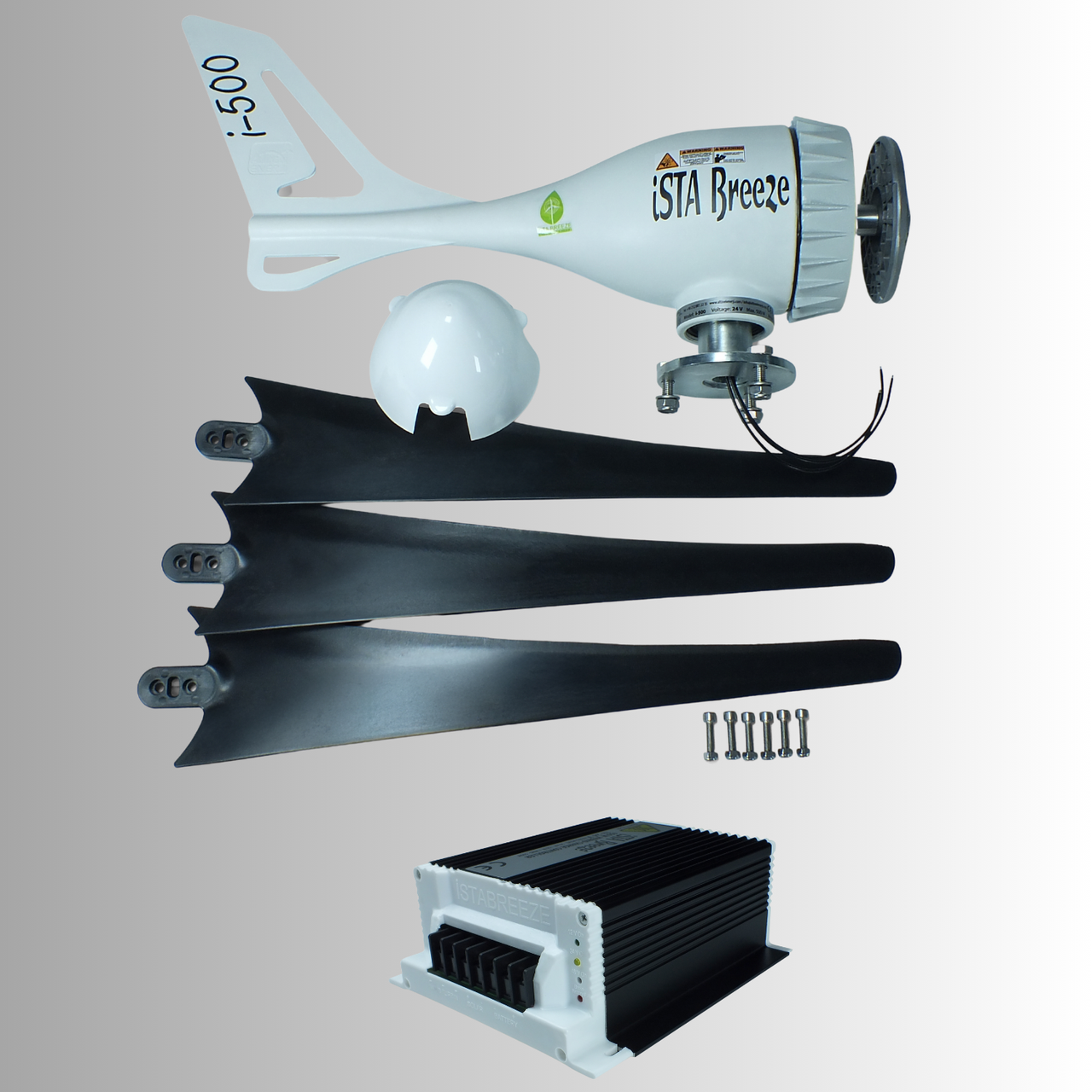 Kit i-500W 12V/24V Wind Turbine & Hybrid Charge Controller & Tower