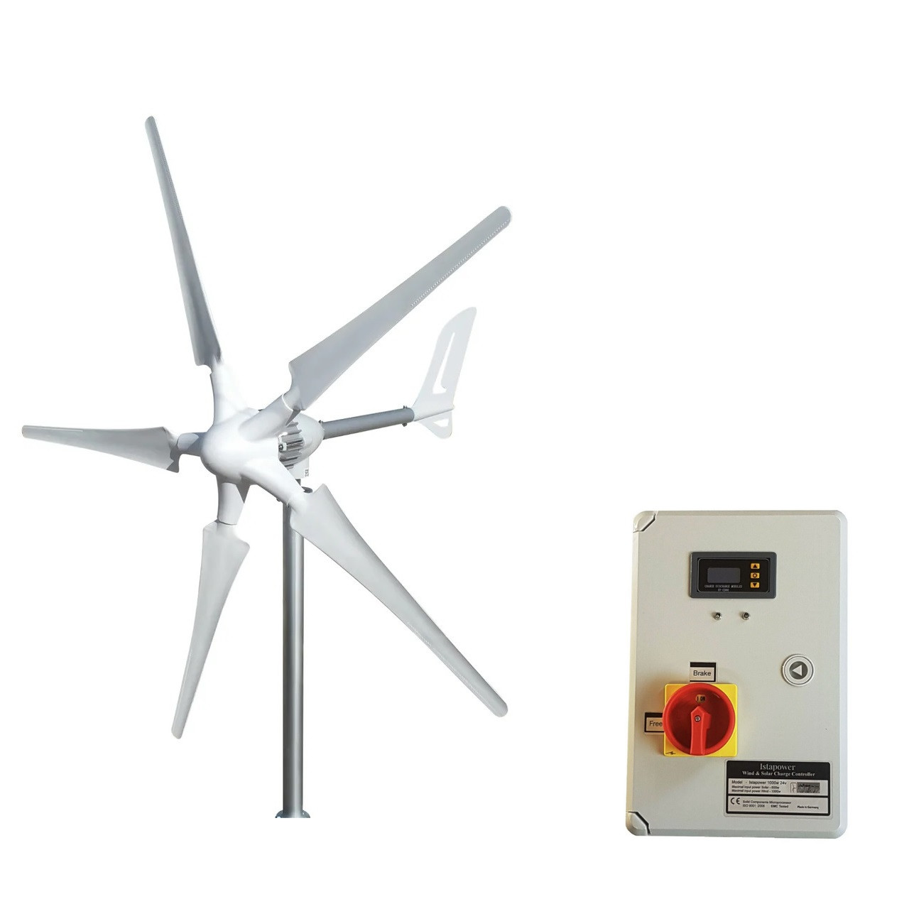 Kit i-700W 12V Wind Turbine & Hybrid Charge Controller & Tower