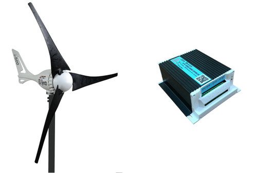 Kit i-500W 12V/24V Wind Turbine & Hybrid Charge Controller & Tower
