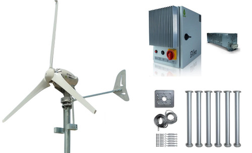Kit Heli 2KW 48V Off-Grid Wind Turbine &  Charge Controller (FOR LITHIUM BATTERIES) & Tower