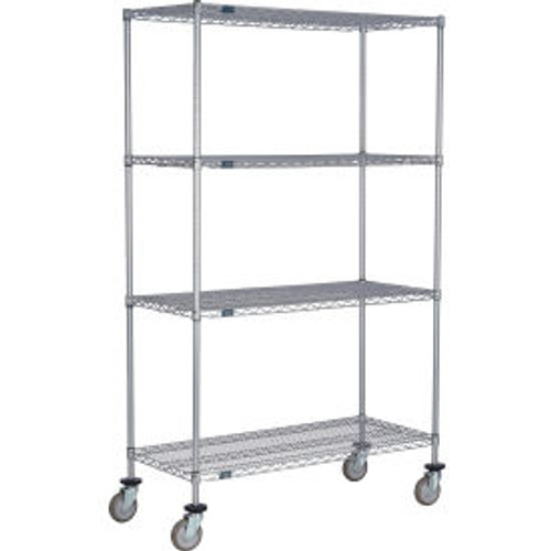 Nexel 4 Shelf Truck, Nexelate, 36"W x 24"D x 69"H, Polyurethane Swivel Casters