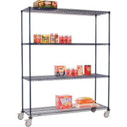 Nexel 4 Shelf Truck, Nexelon, 60"W x 18"D x 69"H, Polymer Swivel Casters, 2 Brake