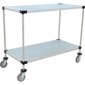 Nexel 2 Shelf Cart, Galvanized, 48"W x 24"D x 39"H, Polyurethane Casters