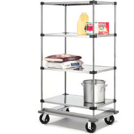Nexel Stainless Steel Shelf Truck w/Dolly Base, 1600 lb. Capacity, 36"L x 24"W x 70"H