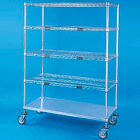 Nexel Open Sided Wire Exchange Truck w/5 Shelves, 800 lb. Capacity, 36"L x 18"W x 69"H
