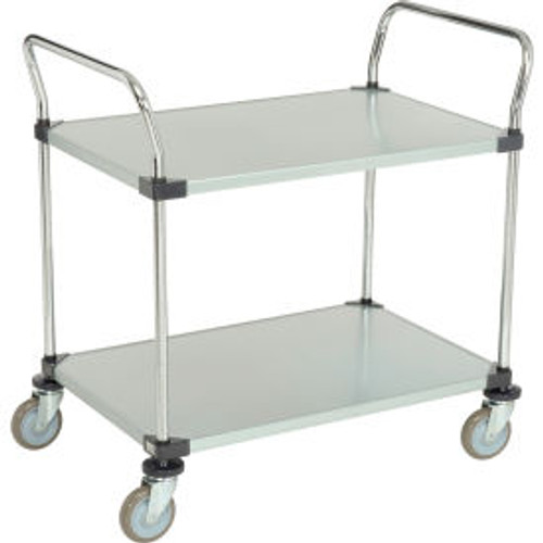 Nexel 2 Shelf, Galvanized Utility Cart, 36"Wx24"Dx39"H, Polyurethane Swivel Casters