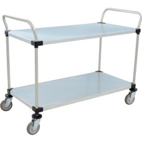 Nexel 2 Shelf, Galvanized Utility Cart, 48"Wx24"Dx39"H, Polyurethane Swivel Casters