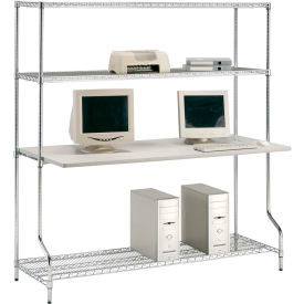 Nexel 4-Shelf Wire Computer LAN Workstation, 72