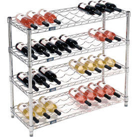 Nexel Wine Bottle Rack - 36 Bottle 36"W x 14"D x 34"H, Chrome
