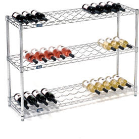 Nexel Wine Bottle Rack - 39 Bottle 48"W x 14"D x 34"H, Chrome