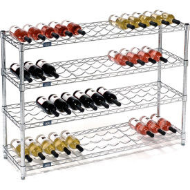 Nexel Wine Bottle Rack - 52 Bottle 48"W x 14"D x 34"H, Chrome