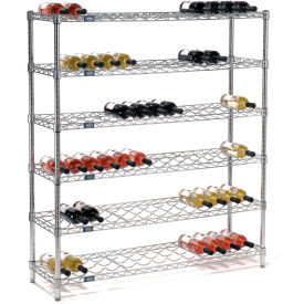 Nexel Wine Bottle Rack - 78 Bottle 48"W x 14"D x 54"H, Chrome