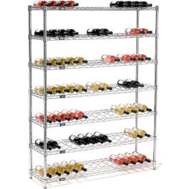 Nexel Wine Bottle Rack - 91 Bottle 48"W x 14"D x 63"H, Chrome