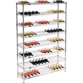 Nexel Wine Bottle Rack - 104 Bottle 48"W x 14"D x 74"H, Chrome
