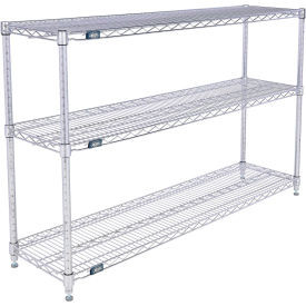 Nexel 3 Shelf, Chrome Wire Shelving Unit, Starter, 54"W x 14"D x 34"H