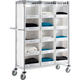 Nexel Stock Picking Truck, Back To Back, 30 Cells, 48"L x 18"W x 69"H, White