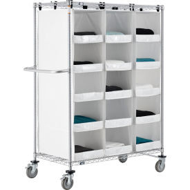 Nexel Stock Picking Truck, Single Sided, 15 Cells, 48"L x 24"W x 69"H, White