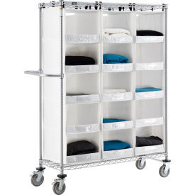 Nexel Stock Picking Truck, Single Sided, 15 Cells, 48"L x 18"W x 69"H, White