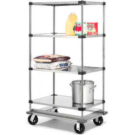 Nexel Stainless Steel Shelf Truck w/Dolly Base, 1600 lb. Capacity, 48"L x 18"W x 81"H