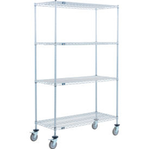 Nexel 4 Shelf Truck, Nexelate, 36"W x 18"D x 69"H, Polyurethane Swivel Casters, 2 Brakes