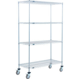 Nexel 4 Shelf Truck, Nexelate, 48"W x 18"D x 69"H, Polyurethane Swivel Casters, 2 Brakes