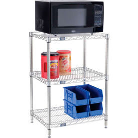 Nexel Poly-Z-Brite 3-Tier Microwave Station Kit,  24"L x 18"W x 36"H