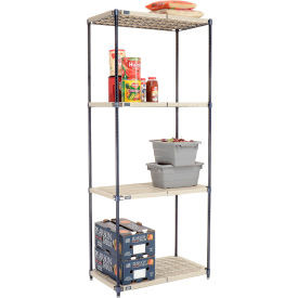 Nexel Nexelite 4 Shelf, Vented Plastic Mat Shelving Unit, Starter, 36"W x 21"D x 86"H
