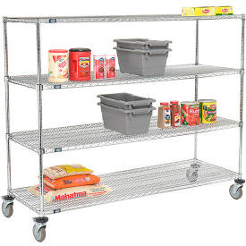 Nexel E-Z Adjust Wire Shelf Truck w/Brakes, 1200 lb. Capacity, 72"L x 18"W x 60"H