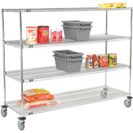 Nexel E-Z Adjust Wire Shelf Truck w/Brakes, 1200 lb. Capacity, 72"L x 24"W x 60"H