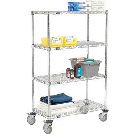 Nexel E-Z Adjust Wire Shelf Truck w/Brakes, 1200 lb. Capacity, 36"L x 24"W x 69"H