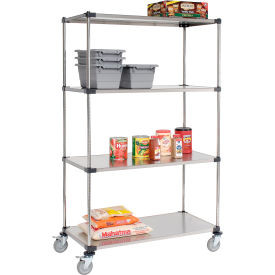 Nexel Stainless Steel Shelf Truck w/Brakes, 1200 lb. Capacity, 48"L x 24"W x 80"H